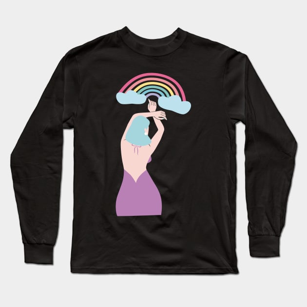 Rainbow girl. Long Sleeve T-Shirt by candelanieto